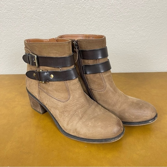 Franco Sarto Leather Linden 2 Ankle Booties Size 8 Women - Picture 1 of 11